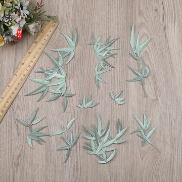 竹子刺绣布贴包包熨烫精致竹叶衣服贴补丁贴民族风汉服旗袍中国风