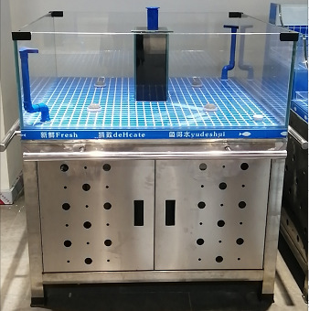 超市海鲜缸 厂家定制方台帝王蟹澳龙海鲜池制冷循环水恒温海鲜缸