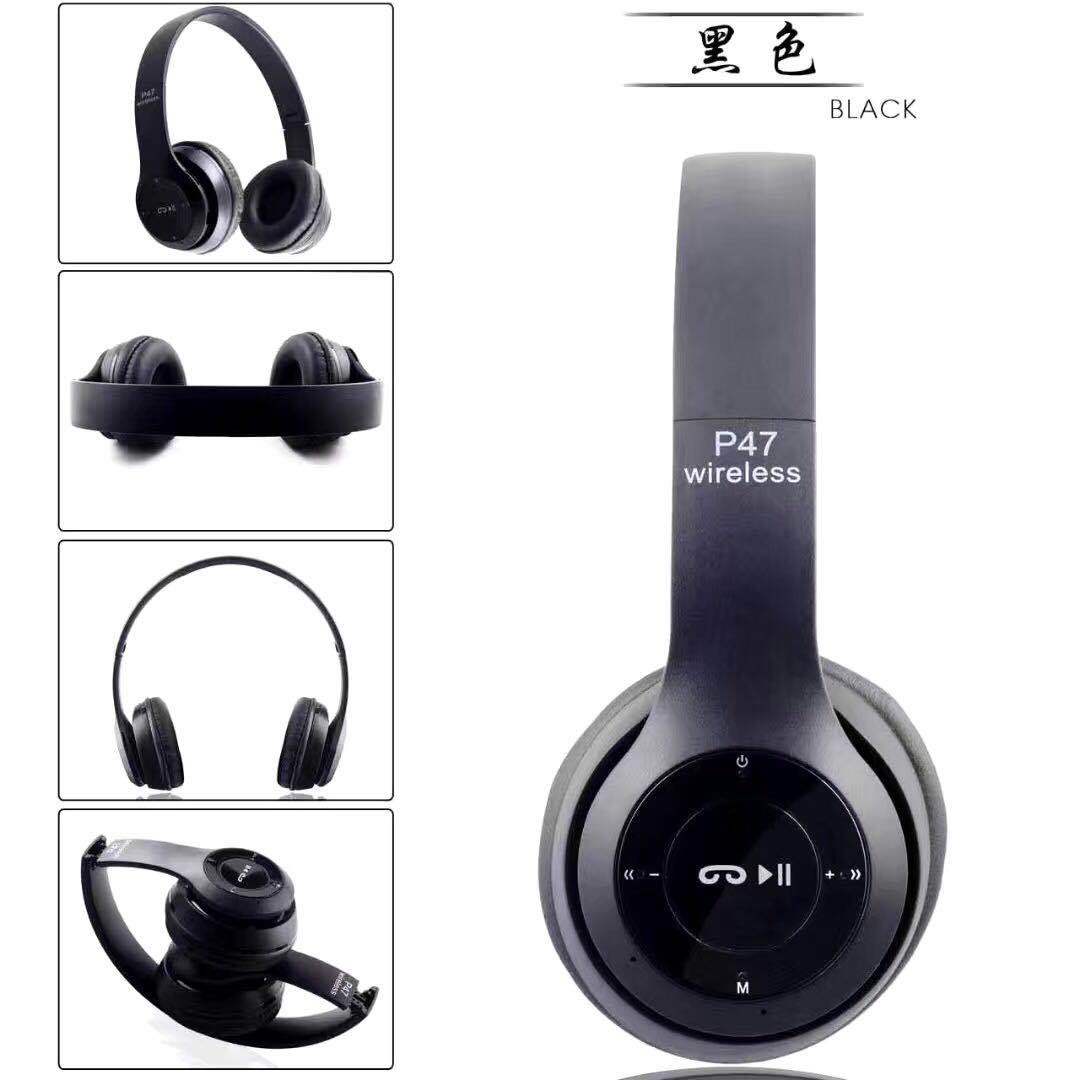 P47 Bluetooth Headset E-Sports Foreign Trade Online Course Telephone Headset Support Wholesale College Style Headset Bluetooth Headset