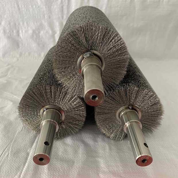 钢丝刷辊 工业金属丝刷辊 镀铜钢丝刷辊 不锈钢丝刷辊 定做钢丝刷