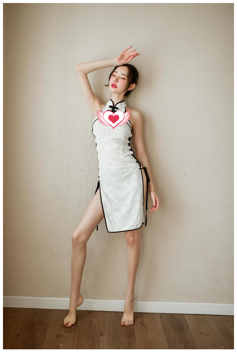 情趣内衣女性感绑带诱惑制服装民国风情侧开叉镂空旗袍一件代发