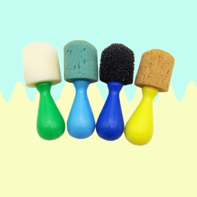 厂家供应球形海绵刷 海绵画刷 美术用品海绵刷 海绵印章儿童印章