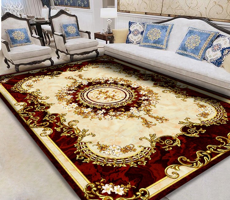 厂家直销欧式风格水晶绒地毯客厅卧室茶几地垫床边房间满铺大面积
