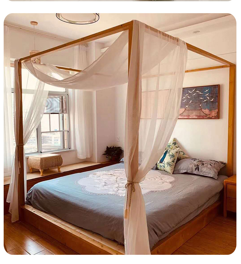 厂家定制东南亚风格帷幔 民宿客栈用麻纱搭条 休闲农庄新中式床幔