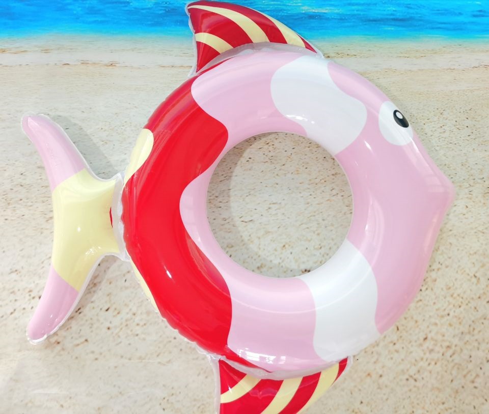 跨境现货 充气可爱深海鱼游泳圈 儿童水上玩具造型腋下圈