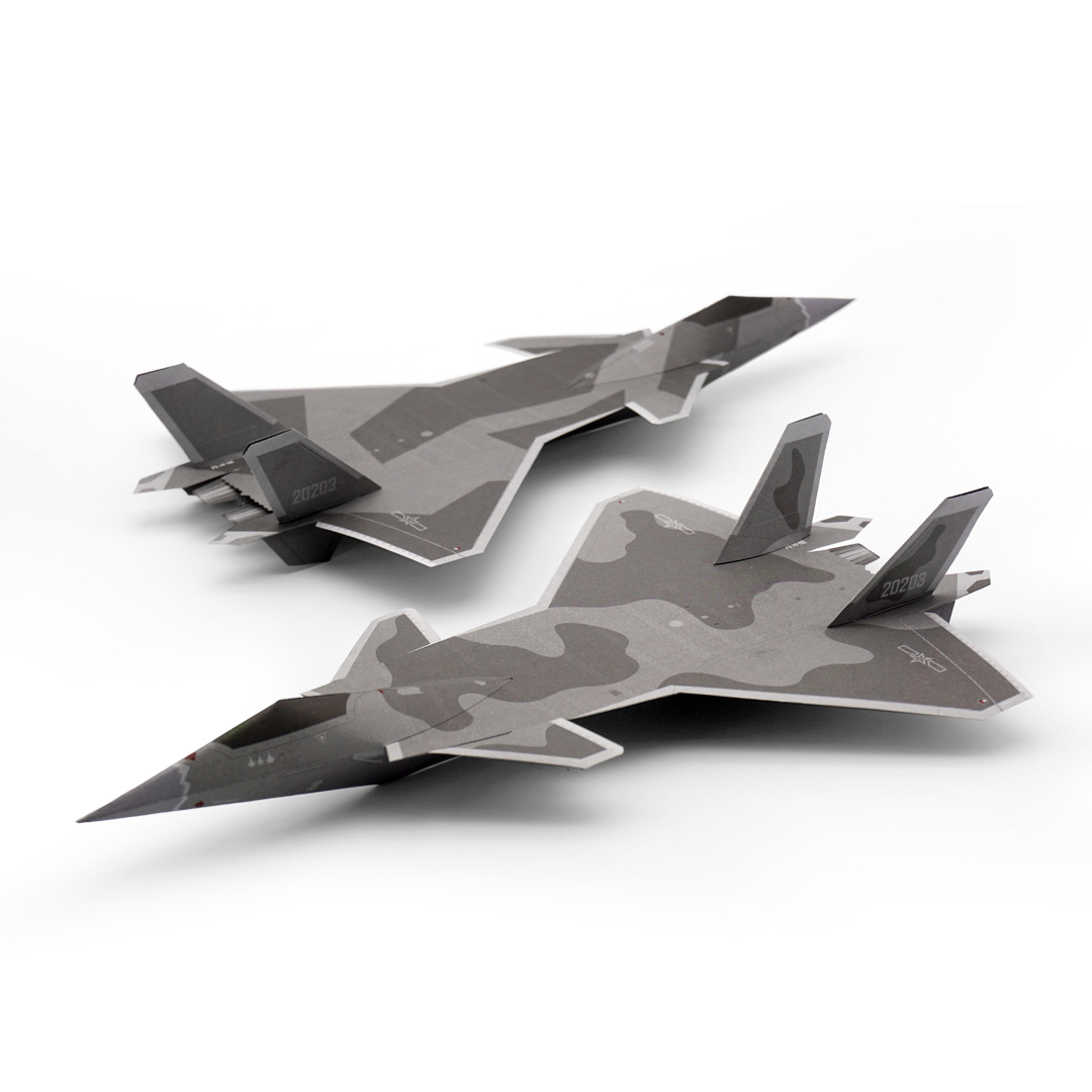 歼20威龙 高仿真能飞 26厘米 隐形战斗机 刘冬纸飞机 两架 科技节