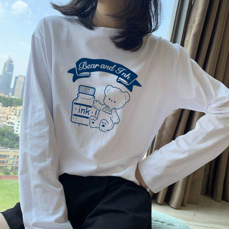 T恤女2020秋季新款韩版长袖学生休闲套头ins潮上衣女打底衫