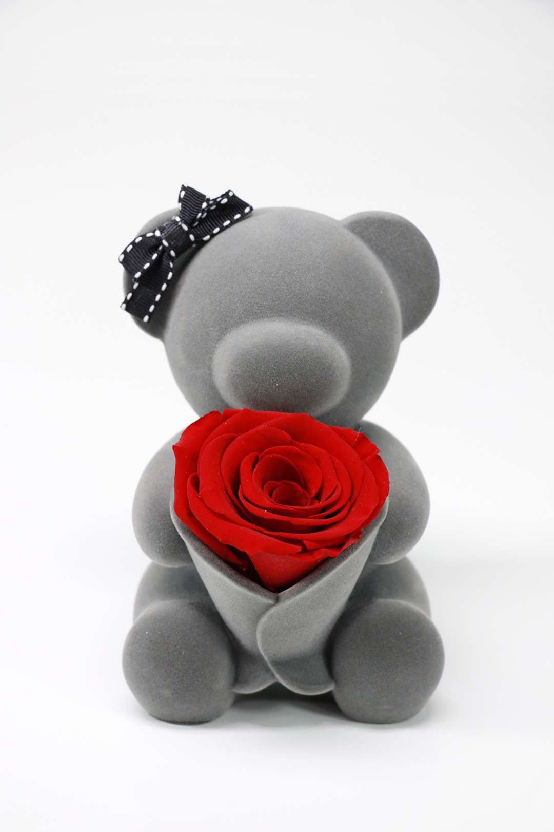 永生花玫瑰熊抱鲜花圣诞节情人节浪漫求婚公仔礼品植绒熊精品定制