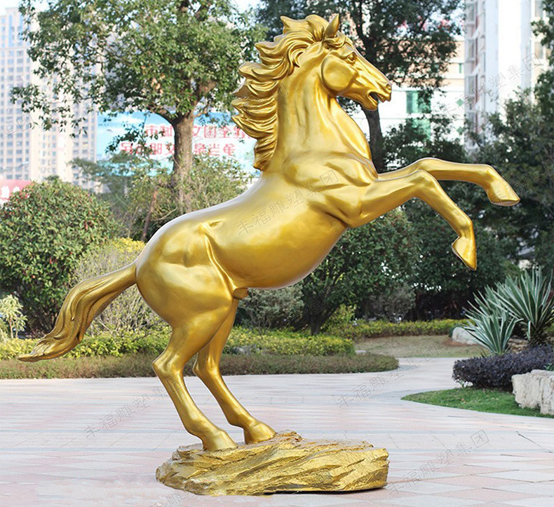 定制大型铜奔马雕塑 厂家定制黄铜铸铜室外广场酒店铜动物马雕塑