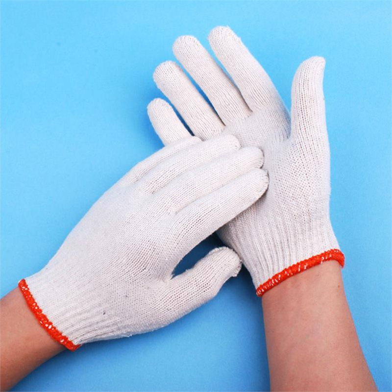 纱布手套白色线织劳保做事的耐磨棉麻透气棉线工作便宜工人干活用