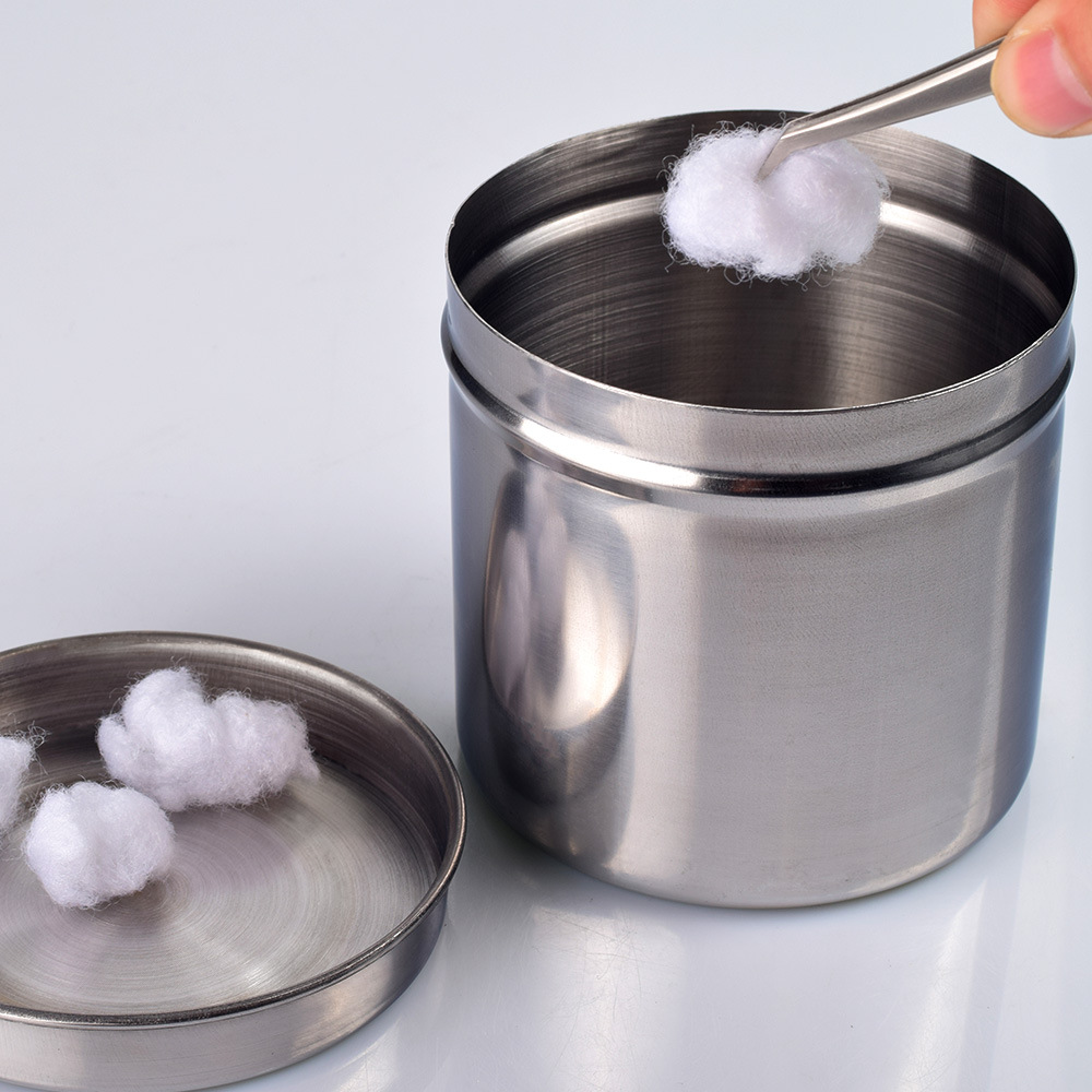 带盖密封罐 棉花棉球药膏碘伏用缸 不锈钢消毒用品罐