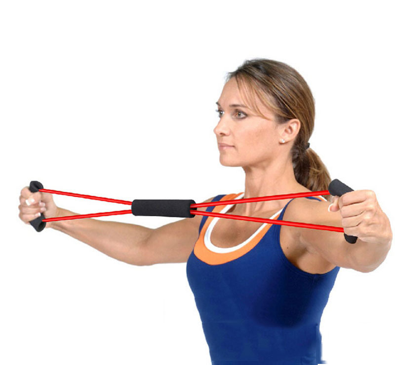 瑜伽乳胶8字拉力绳八字拉力器女生拉力器扩胸器瑜伽普拉提厂家