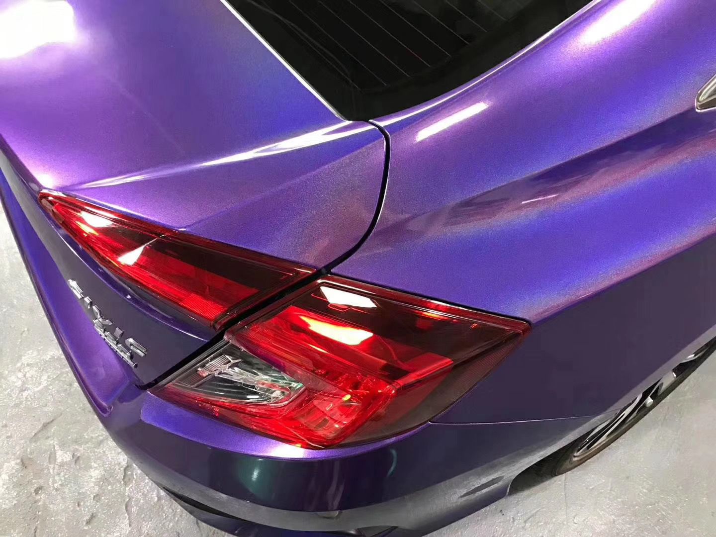 新品 变色龙七彩镭射紫 亮面金属珠光车身改色贴膜