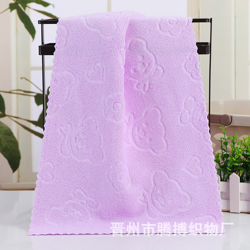 Factory Wholesale Towel Full 35G Colorful Bear Embossed Towel Stall Gift Household Cleaning Colorful Towel