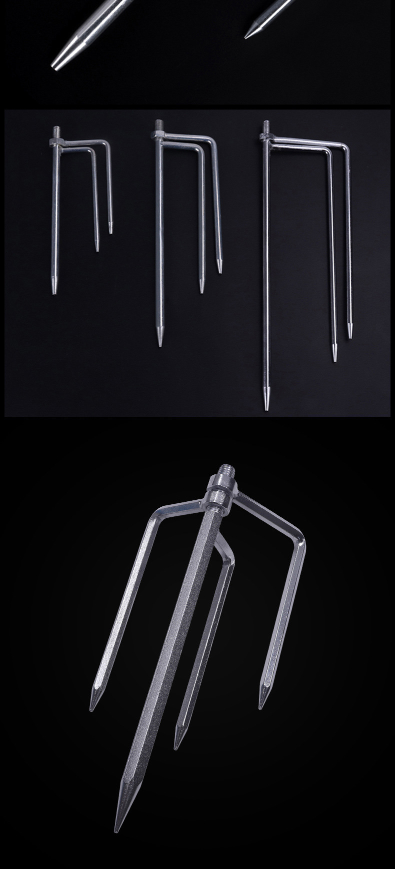 天豪钓鱼伞配件三脚地插金属伞插伞脚四角叉钓伞底座配件