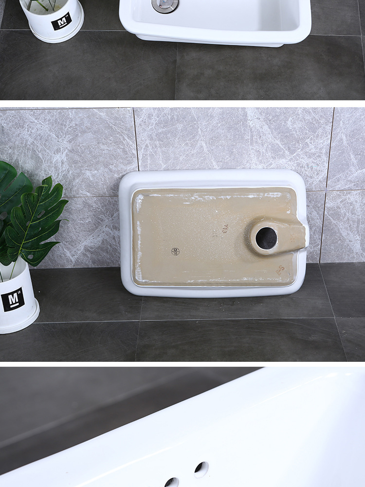 陶瓷洗菜盆老式长方形水槽老式陶瓷洗菜盆水斗洗碗盆厨房水槽
