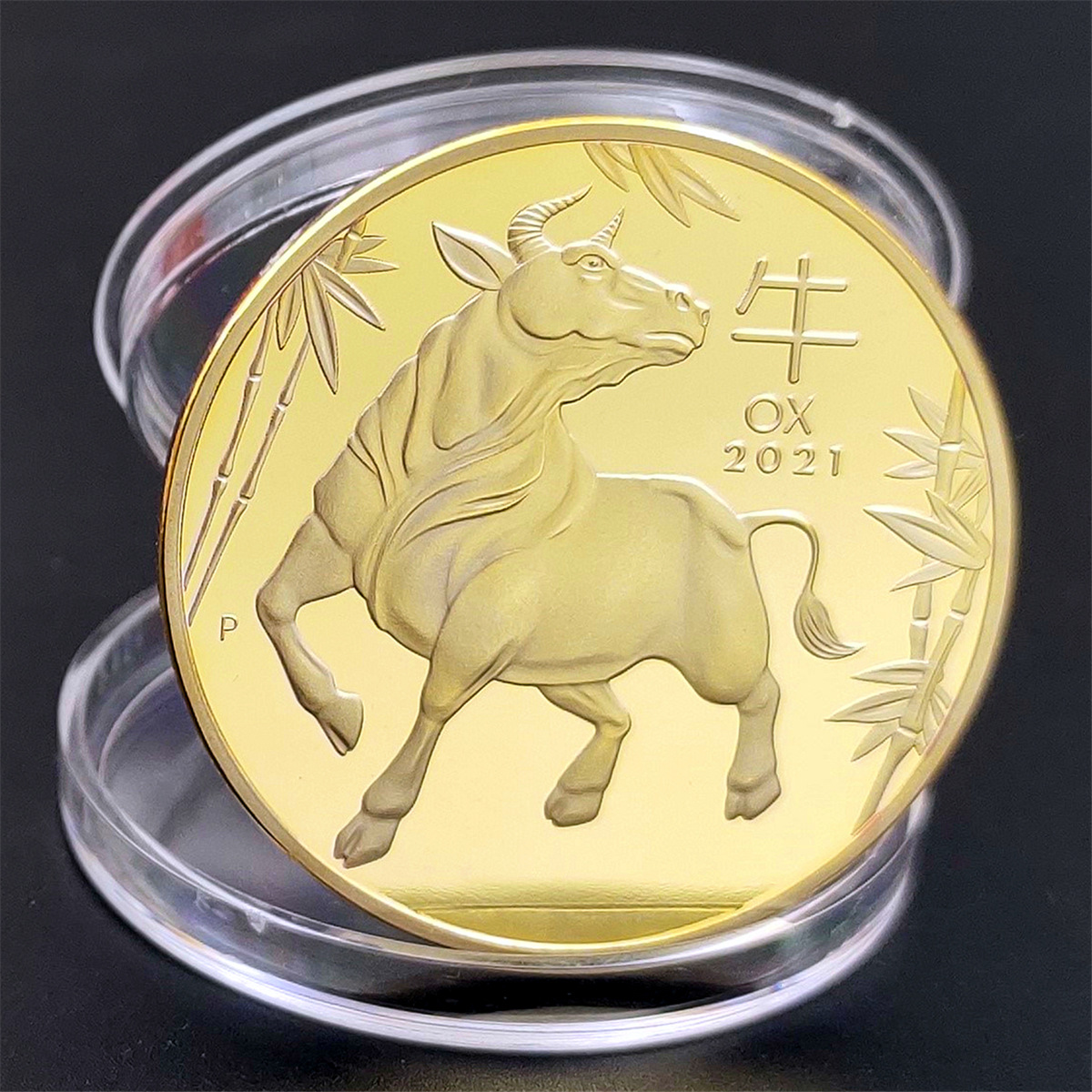 澳大利亚牛年金银币 牛年纪念币外贸硬币镀金银australia ox coin