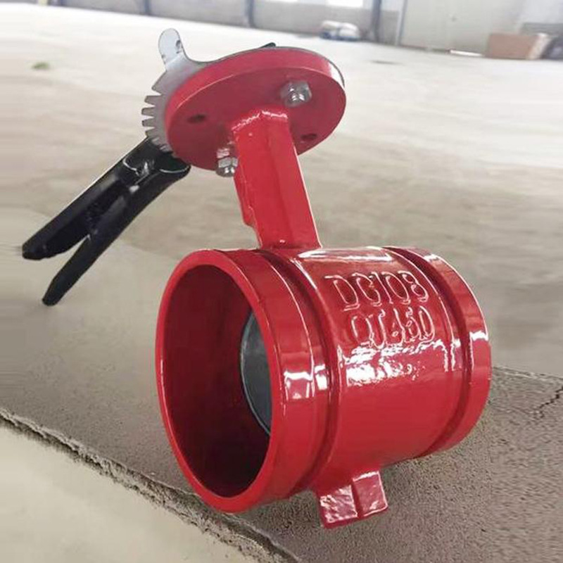 手柄沟槽蝶阀 手柄沟槽软密封蝶阀 软密封蝶阀