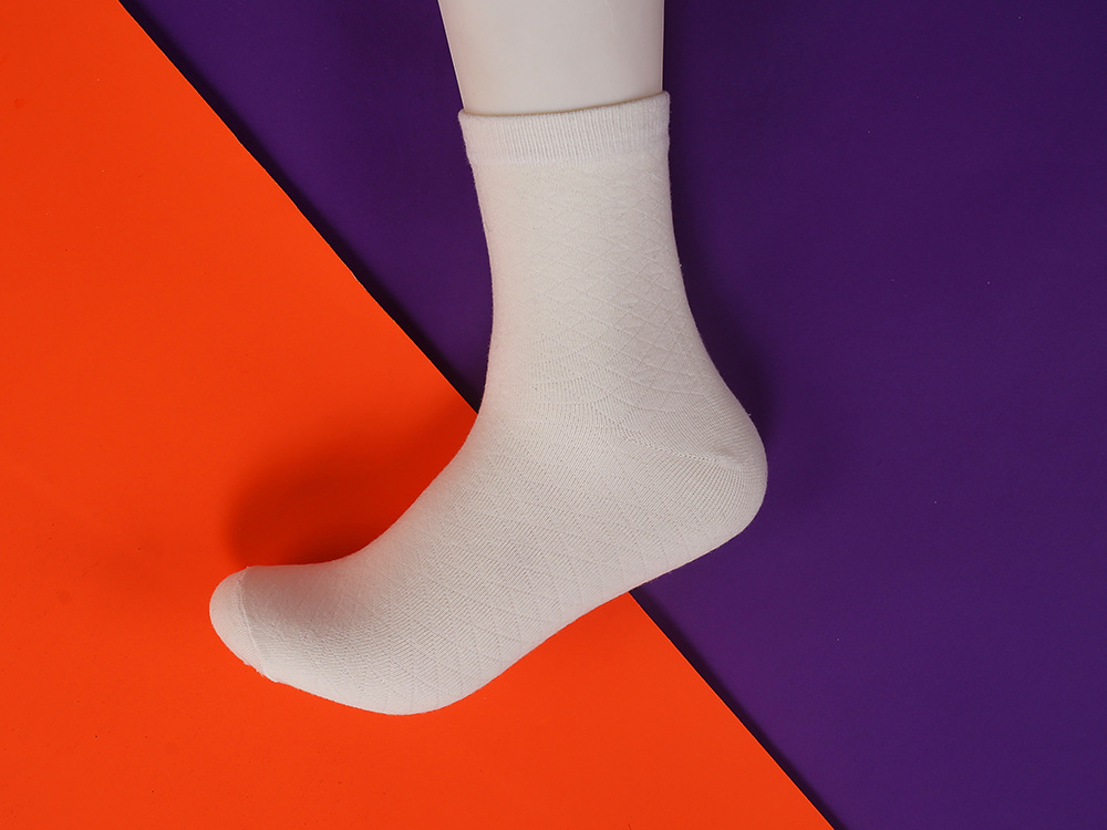 菱形网格袜子中筒长款男士袜夏季街头欧美中长筒长袜