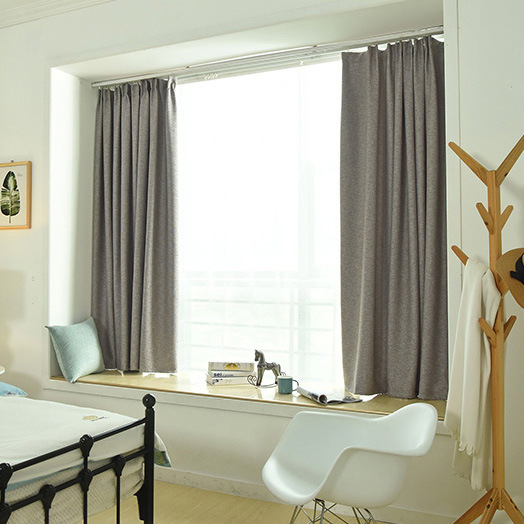 佛山窗帘厂家黑丝夹层物理遮光飘窗帘头窗幔写字楼酒店工程窗帘