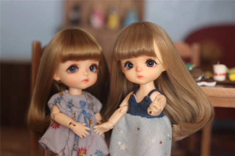 3分4分6分公仔娃娃假发bjd/sd玩偶洋娃娃毛绒玩具娃娃长直卷发套