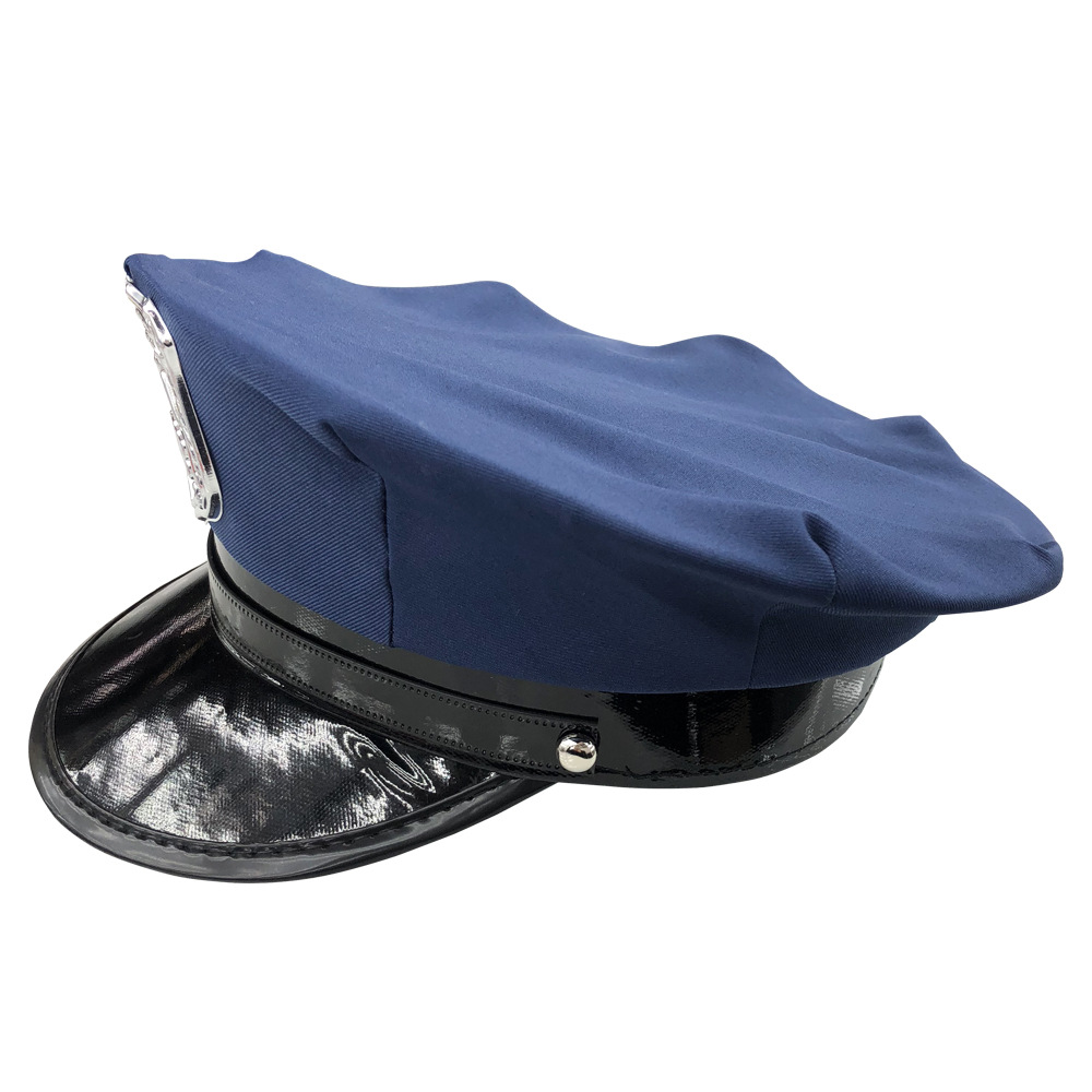 情趣制服帽蓝色1088标美国八角帽party夜店角色扮演女警帽子定制