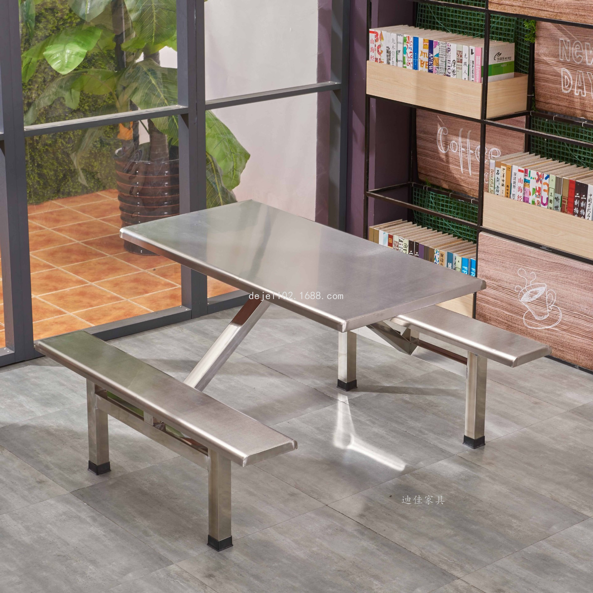 东莞厂家生产直销成套餐桌椅201不锈钢饭堂桌椅品质保障售后无忧