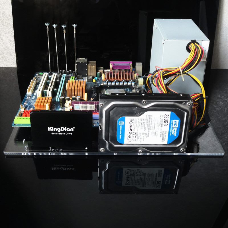 电脑机箱透明亚克力单板电脑主板diy改装开放支架itx atx板型matx