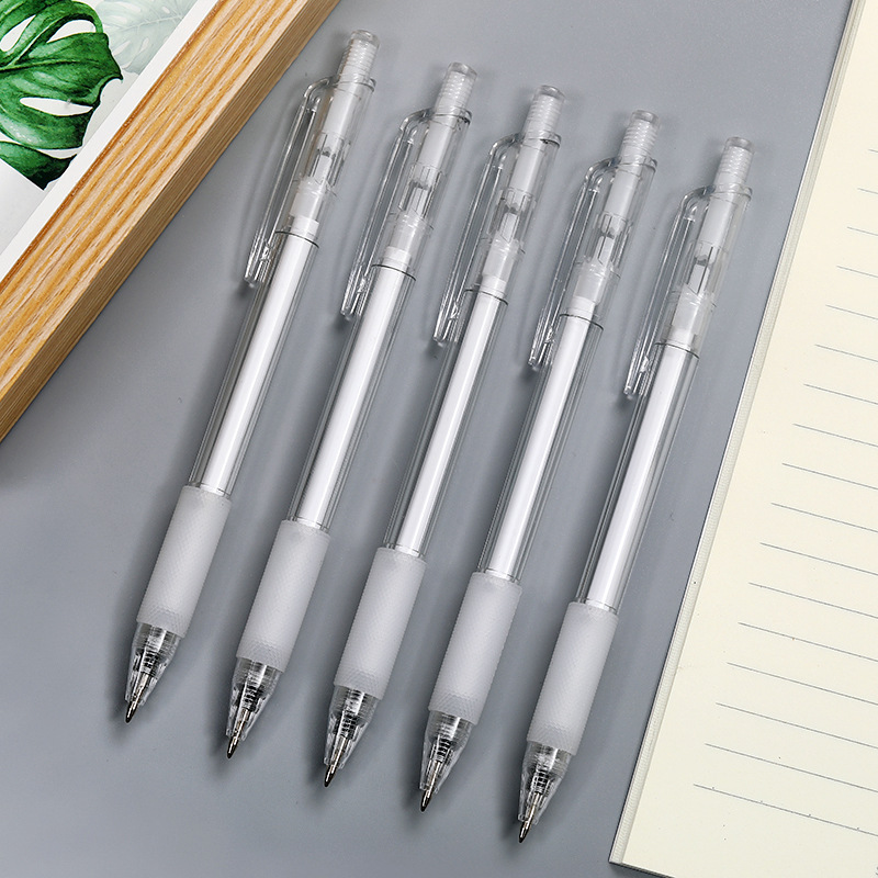 无印风按动中性笔黑色学生用0.5简约清新文艺笔记按动笔考试专用