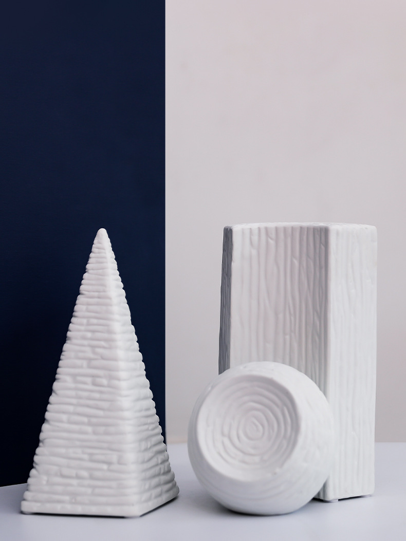 北欧立体几何陶瓷摆件客厅玄关桌面家居饰品创意样板间工艺品摆设