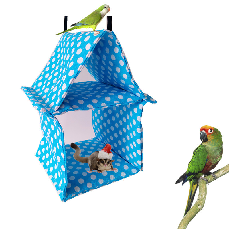 蜜袋鼯飞鼠吊床 鹦鹉小太阳吊床鸟窝双层带夹层吊床 屋状吊床