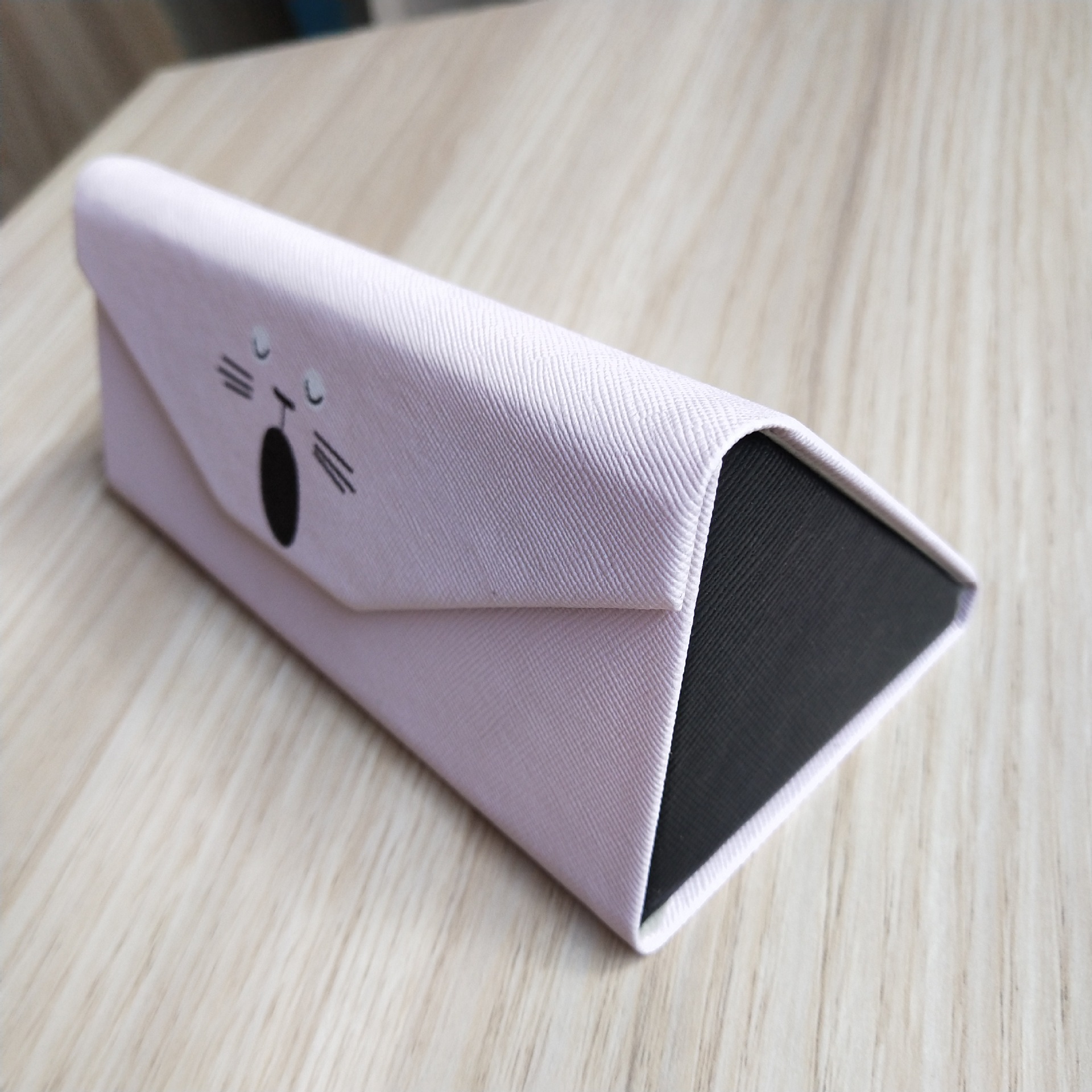 折叠创意可爱眼镜盒 三角折叠手工盒便携批发可印logo