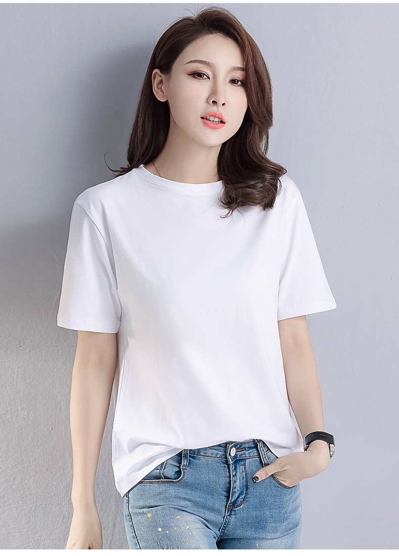 Women's Short-Sleeved T-shirt Summer Drop-Shoulder Cotton Loose All-Matching Top plus Size Women's Clothing