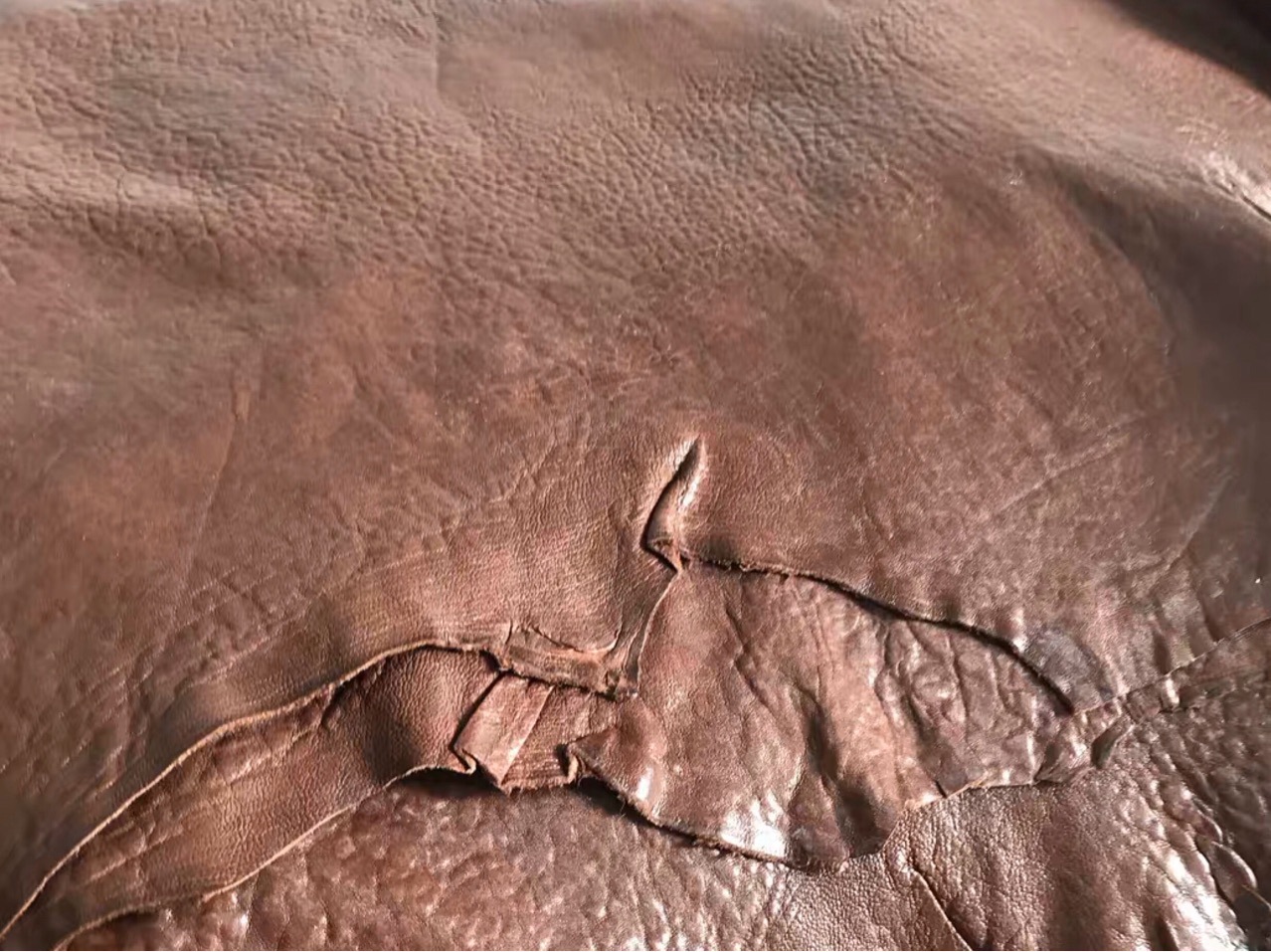 意大利进口羊皮 泡泡羊 黑/棕 1.2-1.4mm左右 diy手工真皮皮料