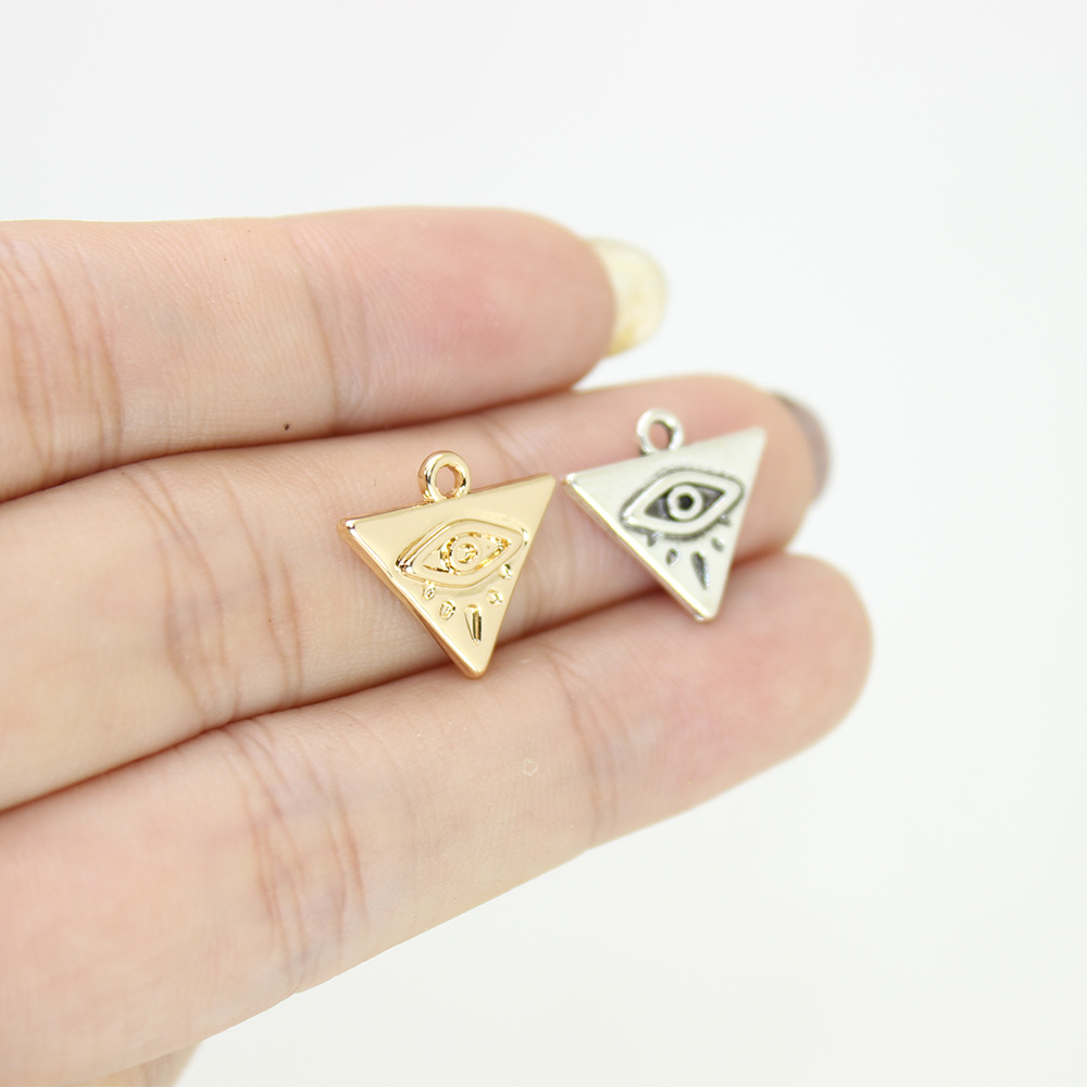 三角形眼睛合金配件吊坠kc金古银项链耳环吊坠饰品配件16*14mm