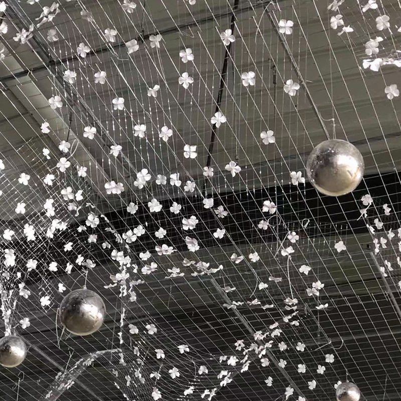 悬浮花网 铁艺造型网 婚礼舞台吊顶布置 铁丝网橱窗装饰 不锈钢网