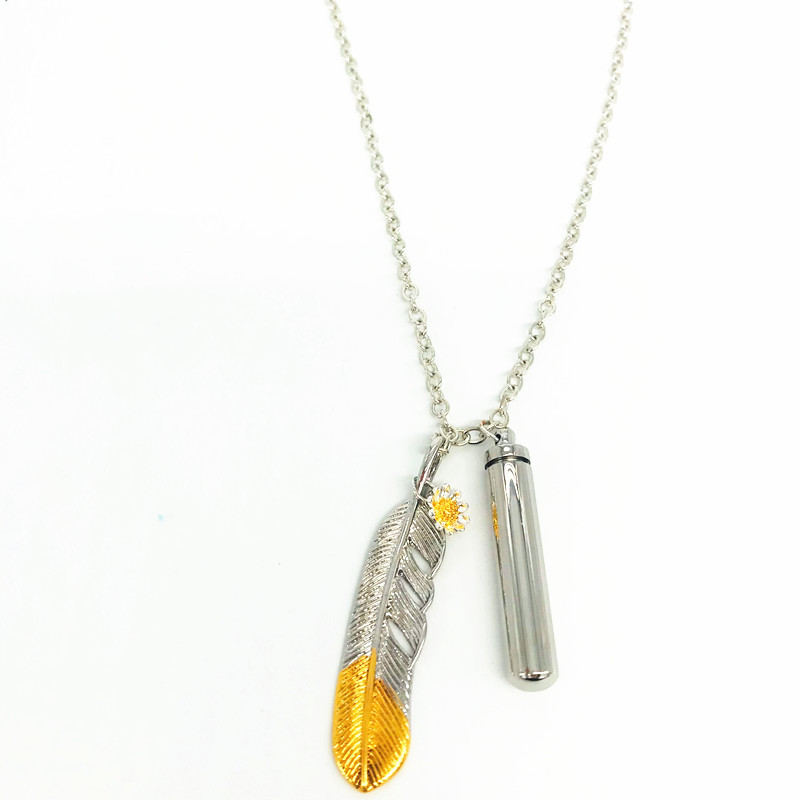 gd权志龙项链个性羽毛雏菊吊坠项链潮牌男女蹦迪嘻哈街舞挂坠配饰