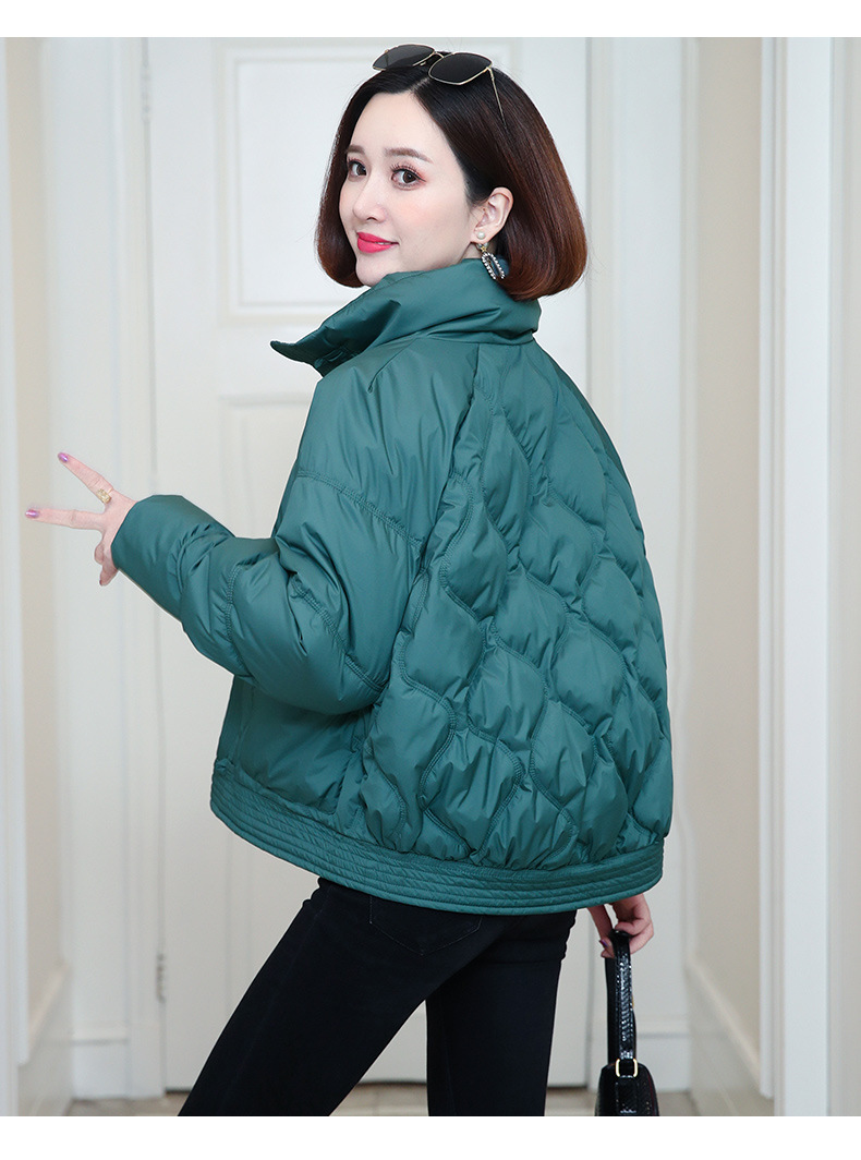 羽绒棉服女短款轻薄立领小棉袄2020新款休闲妈妈棉衣冬季厚外套女