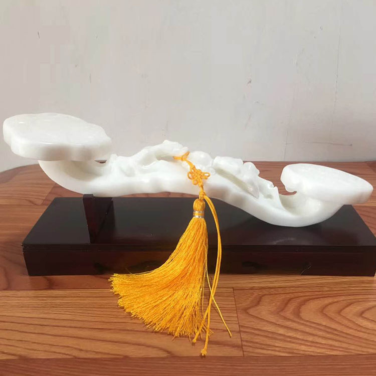 汉白玉玉石如意摆件 汉白玉玉器如意工艺品摆件