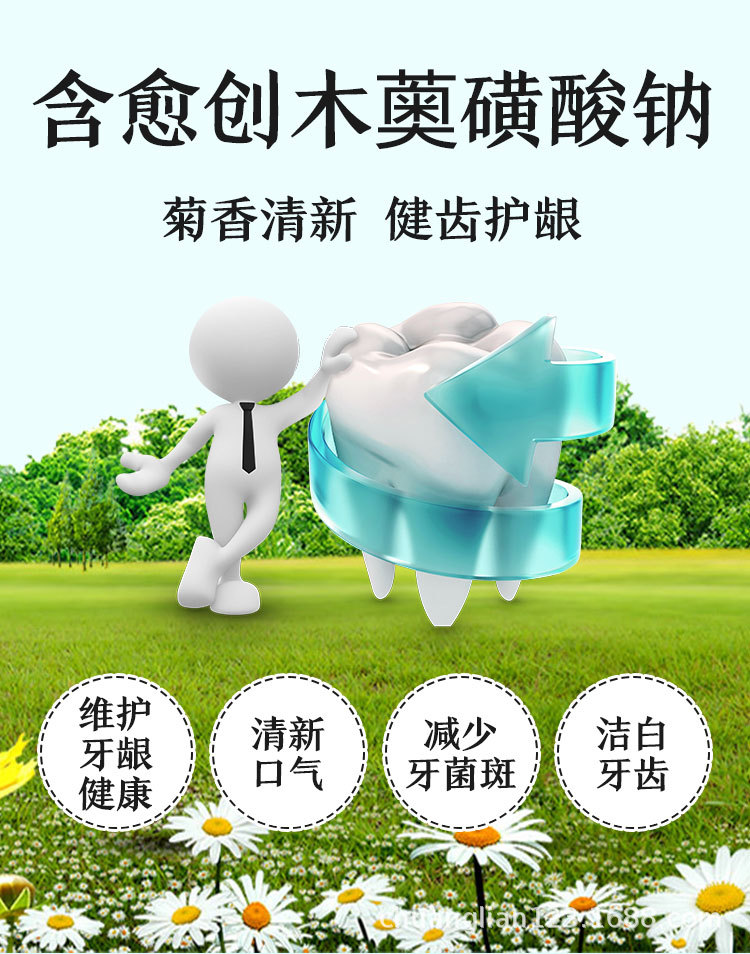 纳爱斯120g清凉冰菊牙膏清新口气洁白护龈去黄牙垢家庭装实惠批发