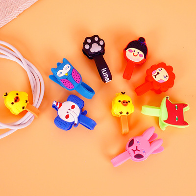 热销创意卡通绕线器 手机数据线充电器按扣保护器 可定制图案