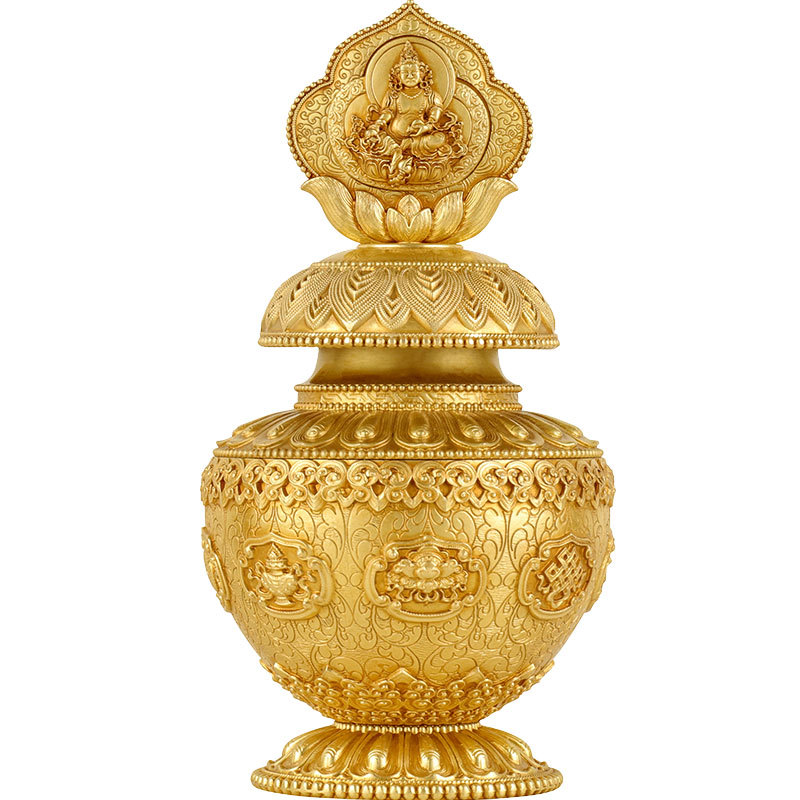 西藏佛教品密宗供佛法器纯铜八吉祥财神龙王地藏摩尼宝宝龙王宝瓶