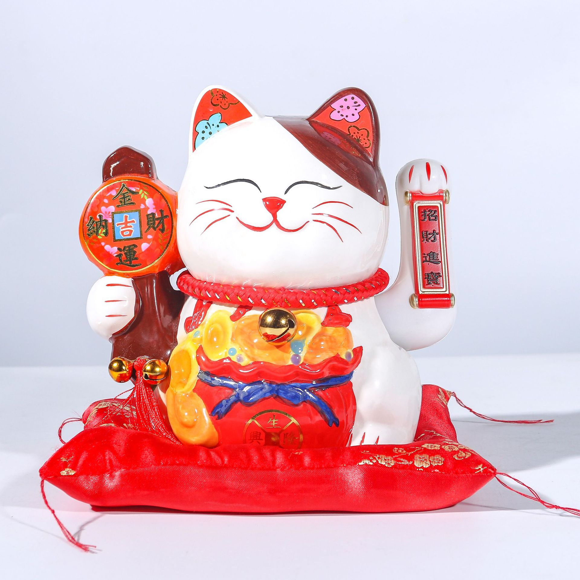 工艺品开业摆件创意8寸招手财神招财猫保险银行开业礼品店铺 logo