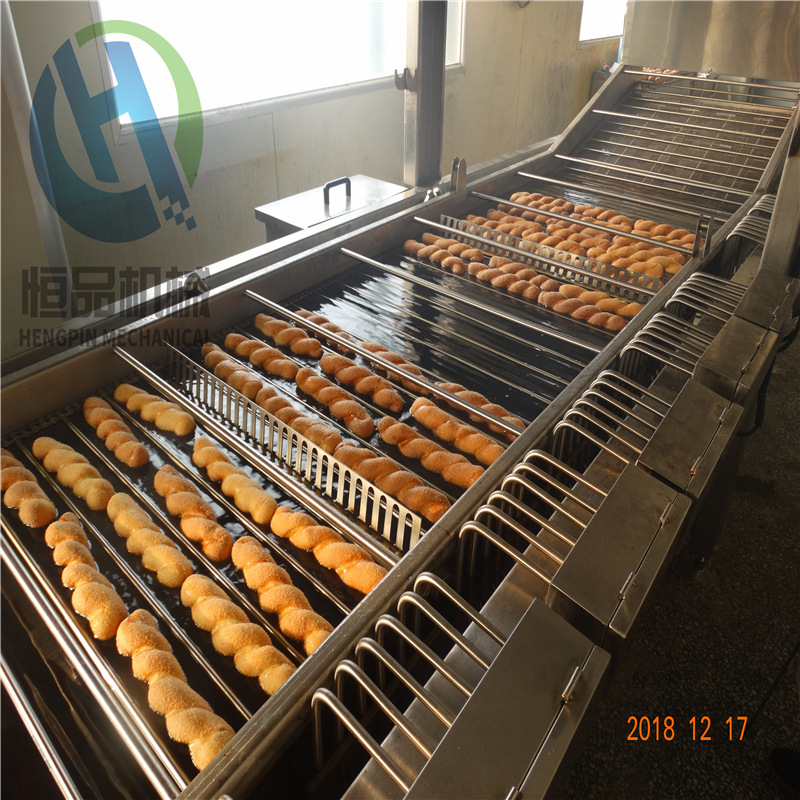 大型商用全自动油炸机设备连续式麻花油炸机设备自动翻面油炸机