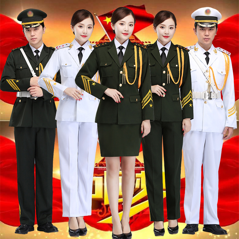 学生男女军装礼服升旗手服装仪仗队国旗护卫队军乐团合唱团演出服