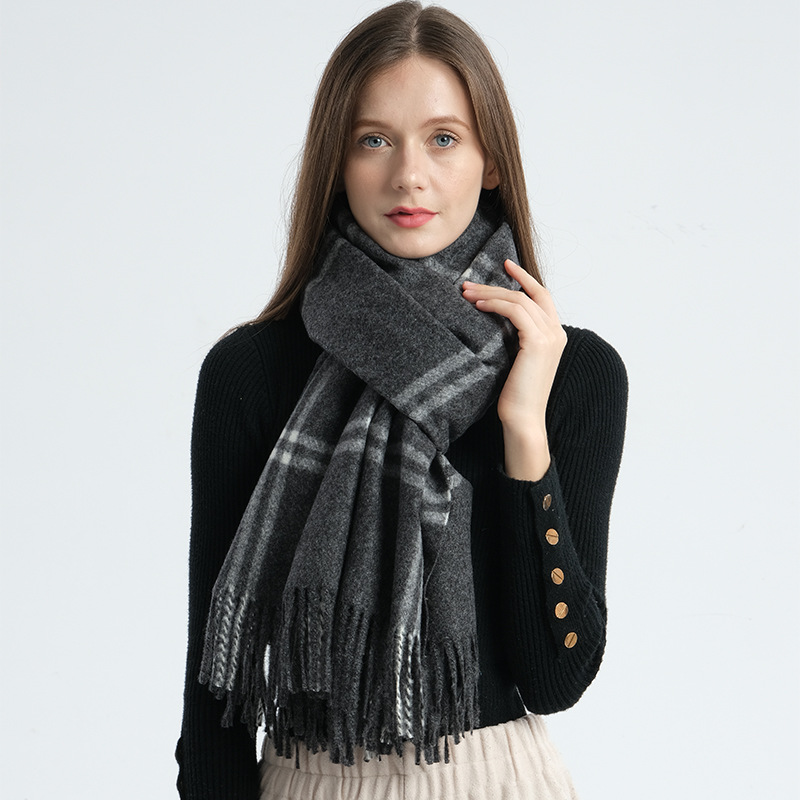 Cross-Border Foreign Trade Scarf Autumn and Winter Cashmere Scarf Plaid Women Thick Warm Scarf Autumn and Winter Shawl