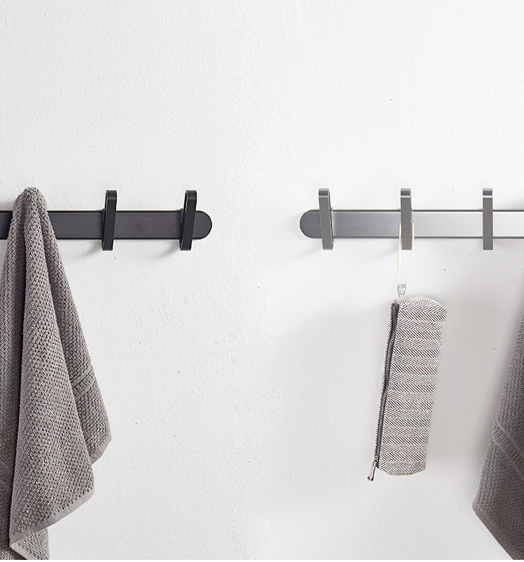 北欧黑色太空铝挂钩排钩创意厨卫门后铝合金衣帽钩挂衣钩勾