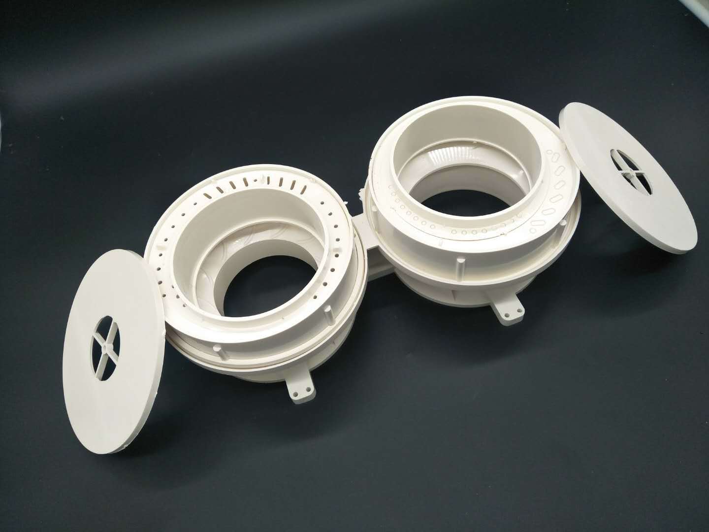 联润pvc万能楼层排水管件 -110偏心调节防漏宝(带孔)