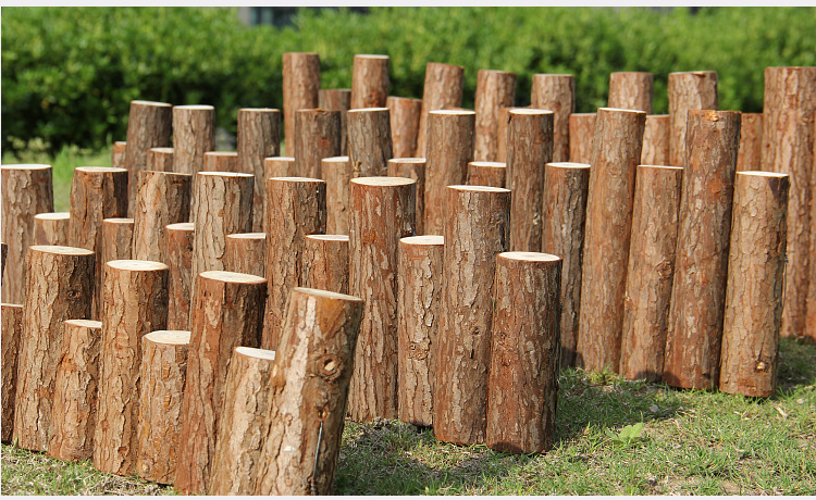 客厅阳台户外花园宠物围栏栅栏篱笆带皮原木桩杉木防腐木围栏装饰