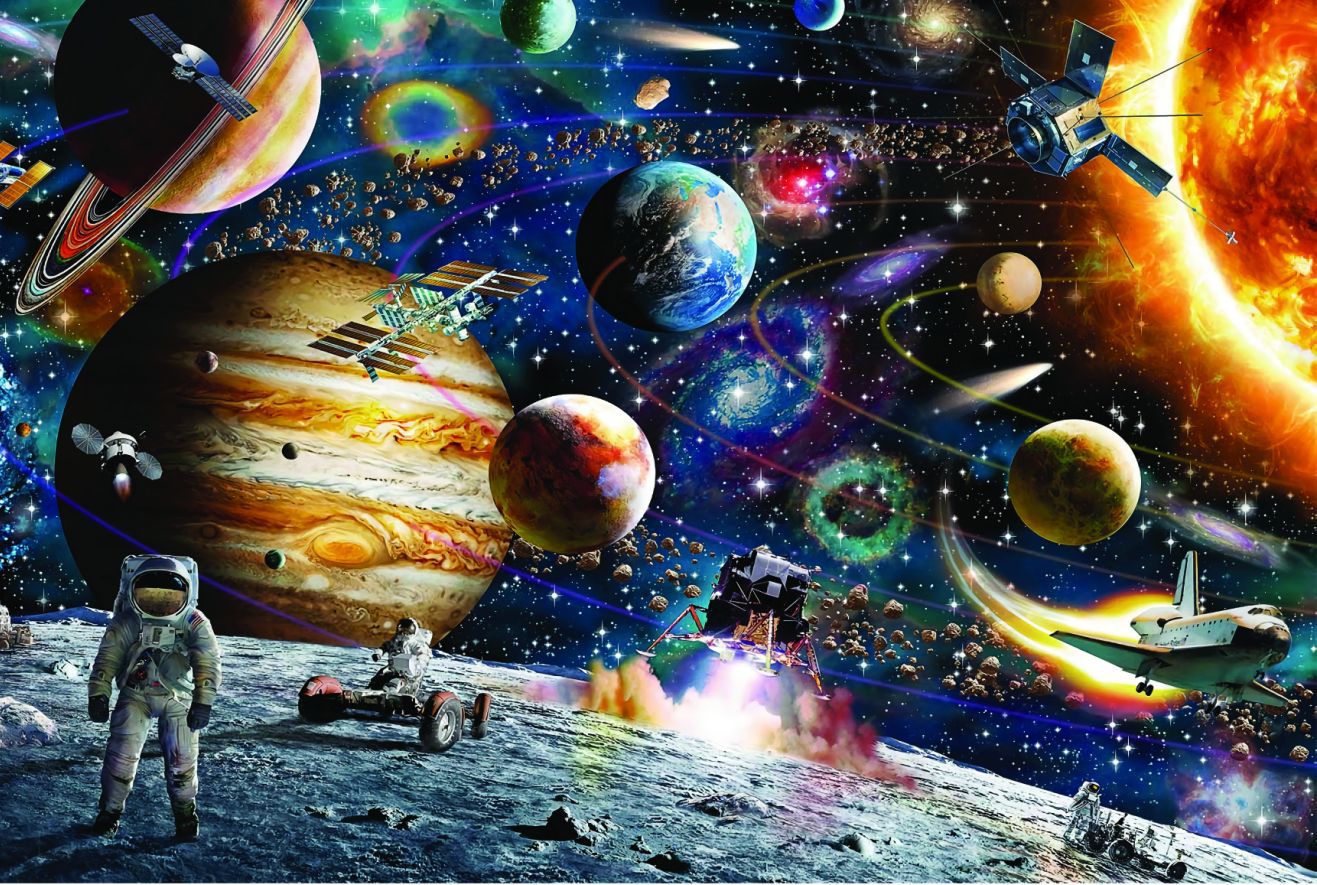 小盒成人1000片拼图星空梦幻星空太空漫步白孔雀动物超难益智拼图